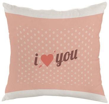 I Love You Printed Pillow Pink/White 40x40centimeter