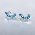 Ouxi Jewelry Blue Butterfly Platinum Plated Fashion Stud Drop Dangle Earrings for Women - Silver And Blue