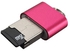 Generic 480 Mbps High Speed USB 2.0 Micro SD TF T-Flash Memory Card Reader Pink - Intl