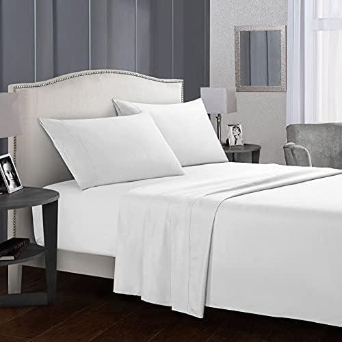 Fitted bed sheet set, 100x200cm, White