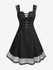 Gothic Butterfly Embossed Lace-up Lace Trim Grommets Sleeveless Dress - 1x | Us 14-16