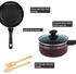 Auroware Non stick 7 Pcs Cookware Set Red, Pressed Aluminum, Dishwasher Safe, Induction Bottom, Frying Pan, Casserole & Saucepan with Lid & kitchen tool