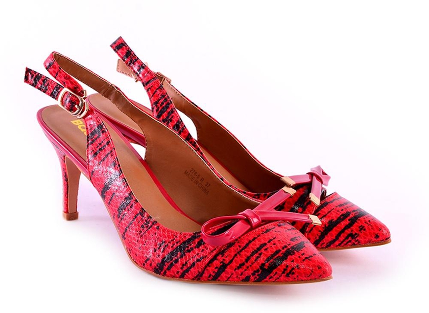 Basicxx Ladies Sling Back Pump Shoes Red Size 39