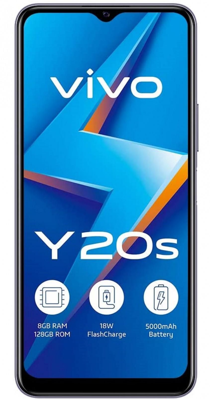 Vivo Y20s Dual SIM Mobile Phone, 8 GB RAM 128GB 4G LTE - Dawn White