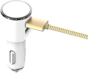 Dual USB Car Charger Adapters White