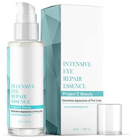 Project E Beauty Intensive Eye Repair Essence | Natural Organic Skin Care Facial Anti Aging Puffiness Dark Circles Wrinkles Fine Lines Removal Treatment 50ml 1.7oz