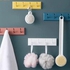 Bathroom Hanger With 4 Self-Adhesive Retractable Hooks - 2PCs Color May Vary