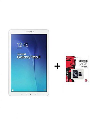 Samsung Galaxy Tab E 9.6 - 8GB - 3G Tablet - White + 16GB Kingston Memory Card