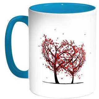 Romantic Printed Coffee Mug Turquoise/White