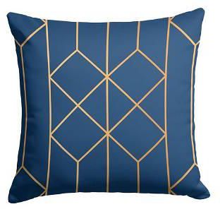 Tableau Cushion Cover, Dark Blue / Gold - AR155