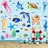 4 ورقات ملصقات جدارية بتصميم سمكة المحيط تحت البحر، ملصقات جدارية قابلة للازالة بنمط الحياة البحرية، مخلوقات المحيط تحت الماء، ديكور حائط للاطفال البنات والاولاد والحضانة وغرفة النوم والحمام