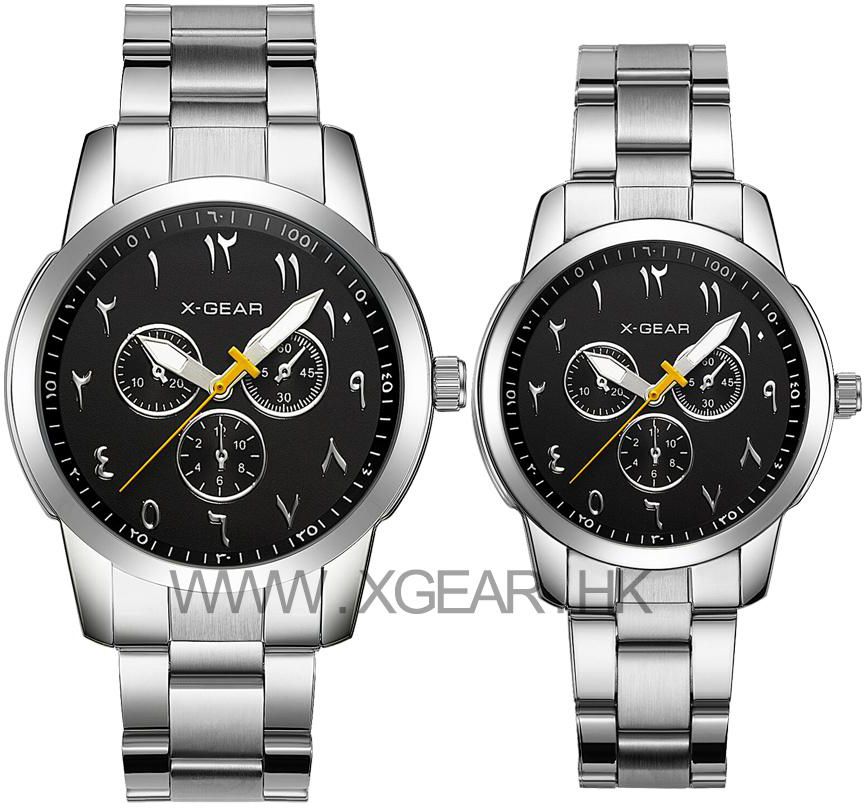 X-GEAR Tawaf Anticlockwise Watches for Couple XGTF3529C-02BS (Silver)