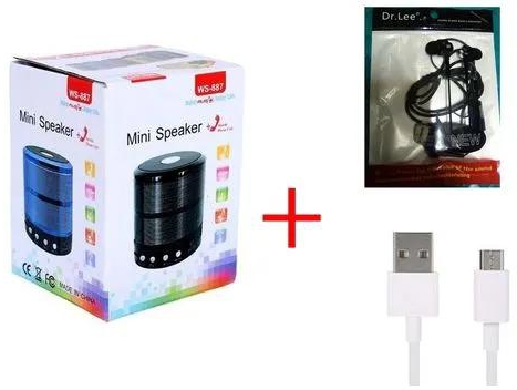 Wster WS-887 - Mini Bluetooth Wireless Stereo Speakers FM, Memory Card, Bluetooth, USB +free Gift