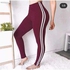Fashion Comfotable Maroon Women Tights With White Stripes- Stretching