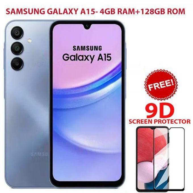 Samsung Galaxy A15, 6.5", 128GB ROM + 4GB RAM (Dual SIM), 5000mAh,BLUE+FREE 9D SCREEN PROTECTOR