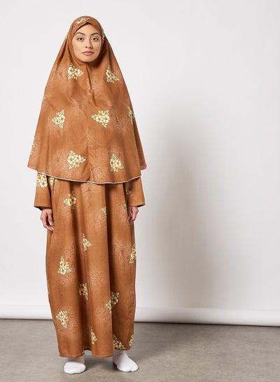 Praying Dress With Floral Prints And Veil