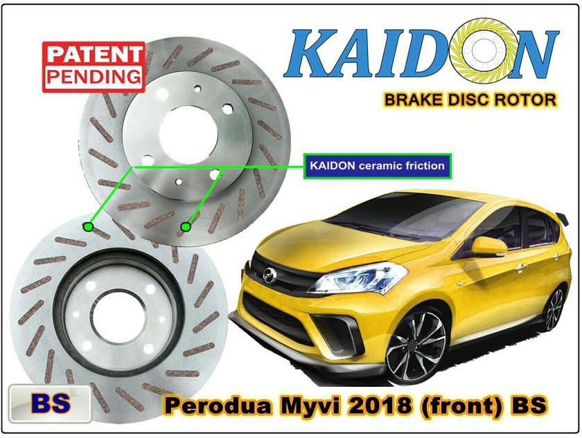 Kaidon-brake Perodua Myvi 2018 Disc Brake Rotor (Front) type "BS" spec