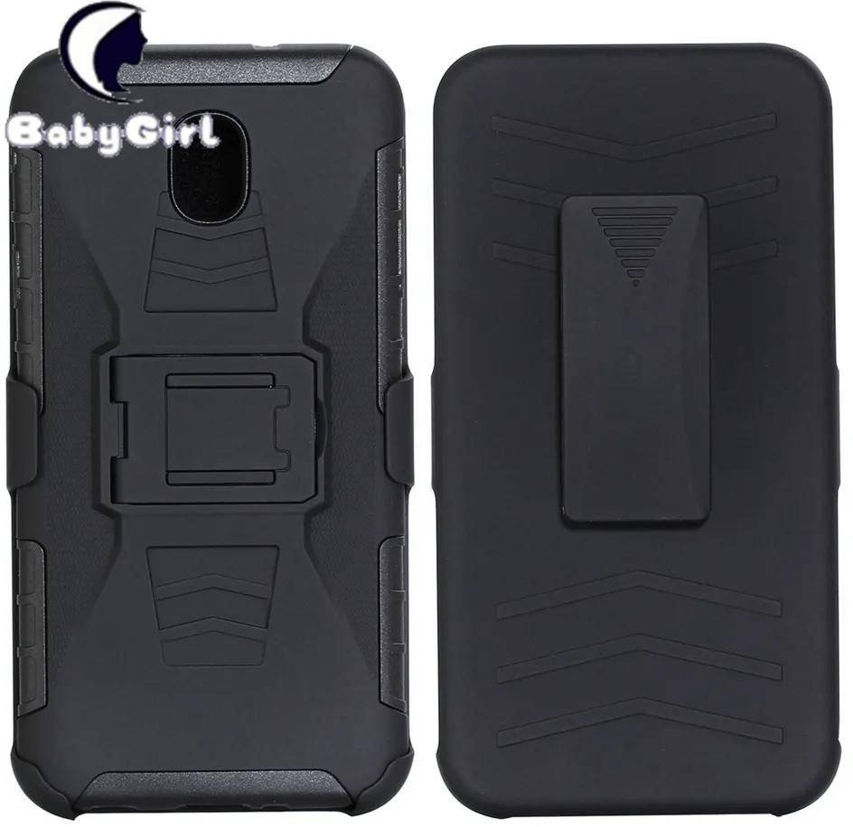 Galaxy J7 (2018)/J7 Refine Cover, Combo Shell Case with Built-in Kickstand, Swivel Belt Clip Holster