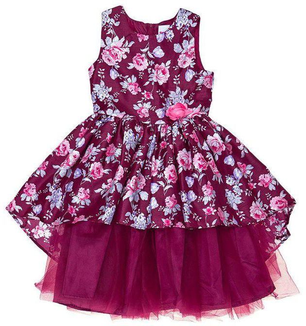 Girls Sleeveless Floral Print Dress