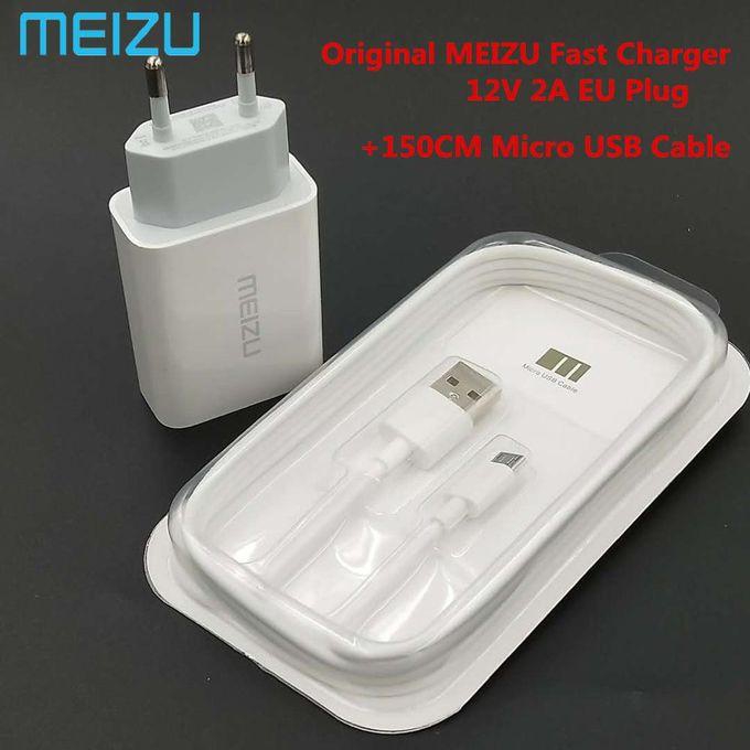 Generic Original Fast Smartphone Wall Charger Quick Adapter UP1220 Micro USB Data Cable For MX5 MX5E M6 M5 U10 E2 NOTE M5S M5C M3S(Charger And Cable)