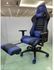 Office Chair Leather Gaming Chairs Footrest Recliner - Blue \/ Leatherette \/ Ergonomic