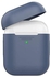 حافظة بروميت Apple AirPods ، خفيفة الوزن واقية من السيليكون 360 درجة مع مقاومة للخدش وشحن لاسلكي متوافق مع Apple AirPods و AirPods 2, AirCase ازرق داكن