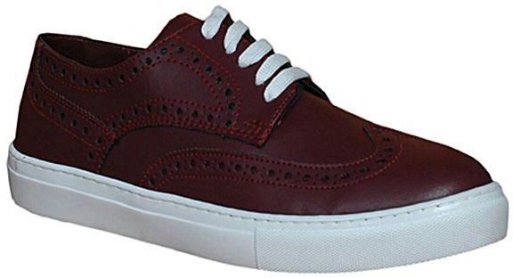 Roadwalker Leather Casual Sneakers - Dark Red