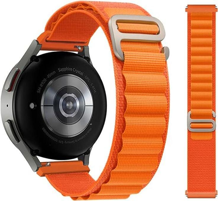Durable Band 22 Compatible With Huawei Watch /GT2 / GT2 PRO / GT Runner / GT3 / GT3 Pro / GT4 / GT4 Pro / GT1 46mm, TenTech Knitted Alpine Loop Sports Band – Orange