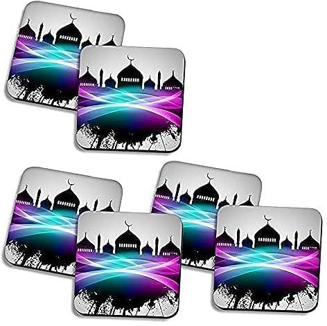 Set of 6 Ramadan wooden coaster printed , 2724622381726