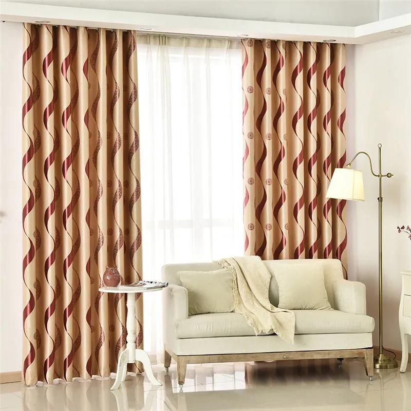 1pcs Modern Luxury Wavy Striped, Brown Striped Curtains