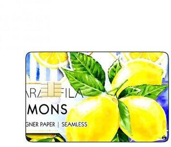 PRINTED BANK CARD STICKER Delicious Lemons Drawing