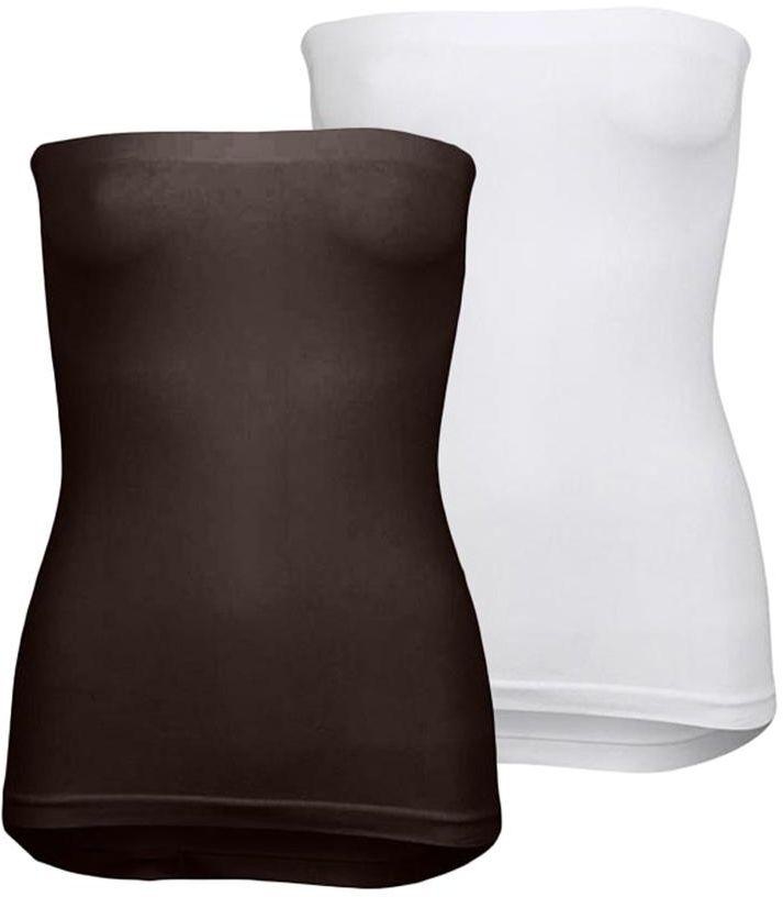 Silvy Set Of 2 Tube Tops For Women - Brown / White, Large