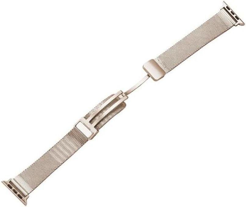 Compatible with iWatch Band 42/44/45/49 Ultra, Magnetic Clasp Stainless Steel Mesh Strap for Men Women Series 7/8/SE 1/2/3/4/5/6 (Starlight)