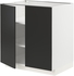 METOD Base cabinet with shelves/2 doors - white/Nickebo matt anthracite 80x60 cm