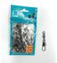 Oceanfly Fishing Barrel Swivel with Snap - Grey, Pack of 18 pcs