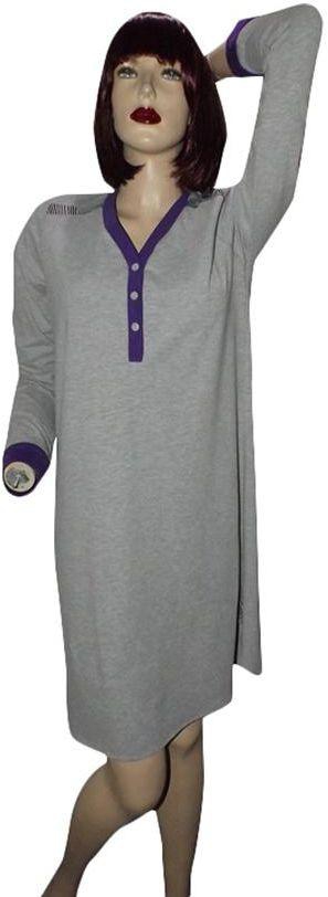 Sleepwear Nightshirt for Women - Gray and Purple, Medium