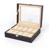 Universal Nice Watch Jewelry Storage Case PU Leather Display Box For Bracelet Shop Black 25x20x7.8