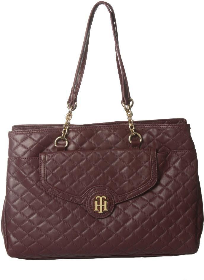 Tommy Hilfiger Handbag For Women , Leather, Red, 6936011