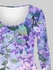 Plus Size Flowers Leaf Wtercolor Painting Ombre Print Long Sleeve T-shirt - 6x