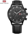 Mini Focus MF0015G Leather Watch - For Men - Black