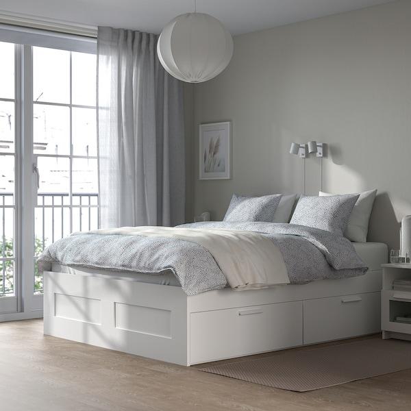 BRIMNES هيكل سرير+تخزين, أبيض, ‎140x200 سم‏ - IKEA