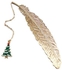 Bookmark Feather Golden Metal Pendant Chrismas Tree