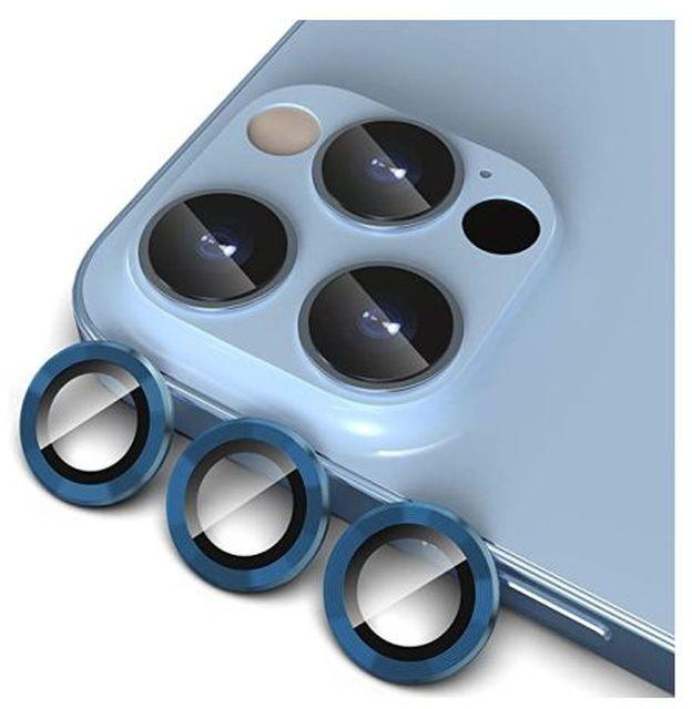 StraTG IPhone 13 Pro / 13 Pro Max / 14 Pro / 14 Pro Max Separate Camera Lens Protectors - Premium Tempered Glass To Protect Your Camera Lenses - Blue