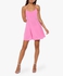 Pink Lace-Up Mini Cami Dress