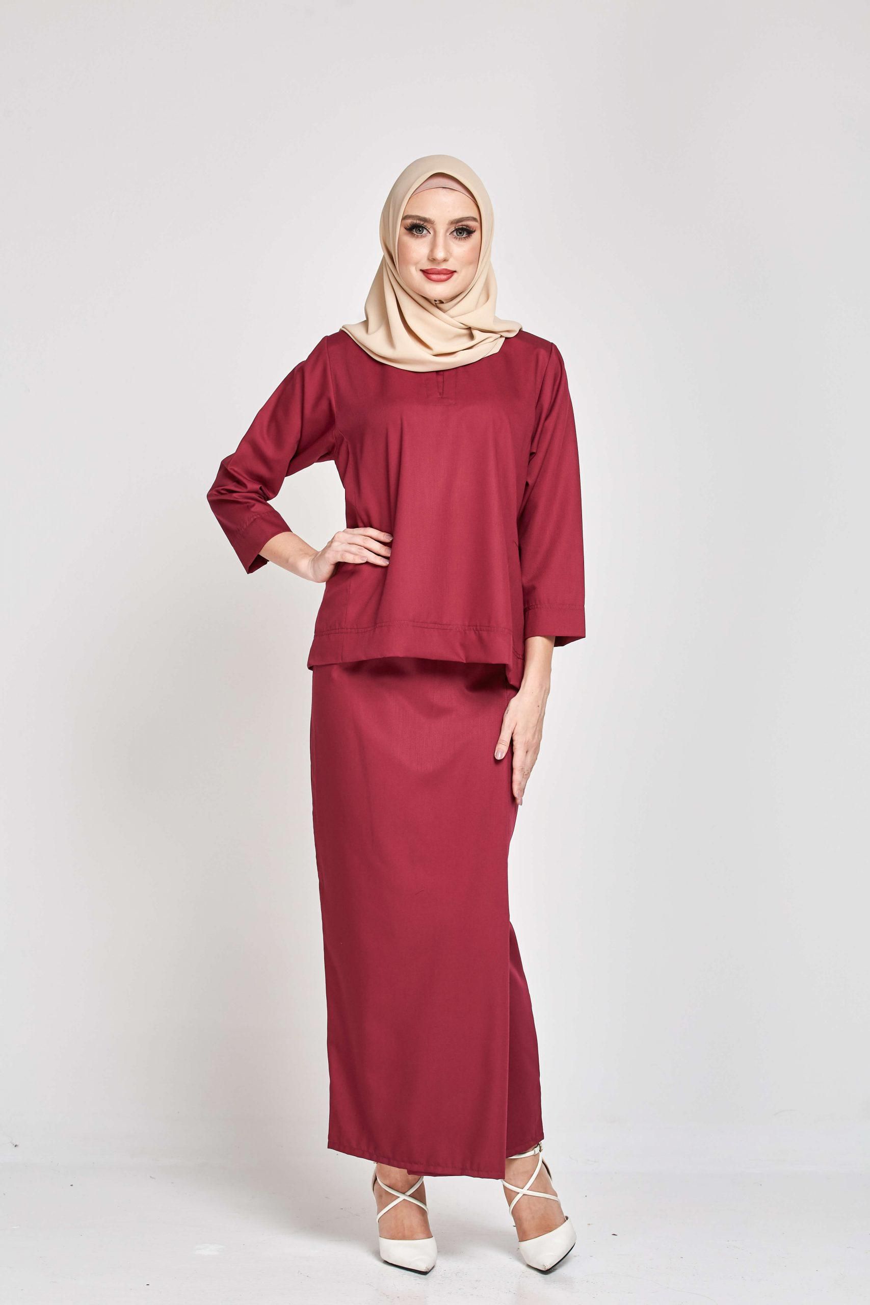 Motherchild Qasimah Kurung Kedah Pesak Osaka Cotton Dress (Plum Purple)