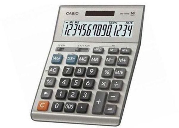 Casio Dm-1400b Calculator - 14 Digits - Grey