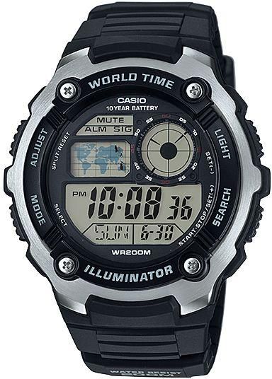 casio sports digital watch with world time ae-2100-1av