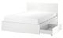 MALM Bed frame, high, w 4 storage boxes, white/Lindbåden, 160x200 cm - IKEA