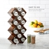 Wooden Spice Rack Organizer with Jars and Spice Labels, Cross Shape Spice Rack and Spice Organizer Stand for Kitchen Countertop Drawer or Wall Mounted (Stand with 11 Jars)