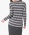 Grey Striped Sweater Top